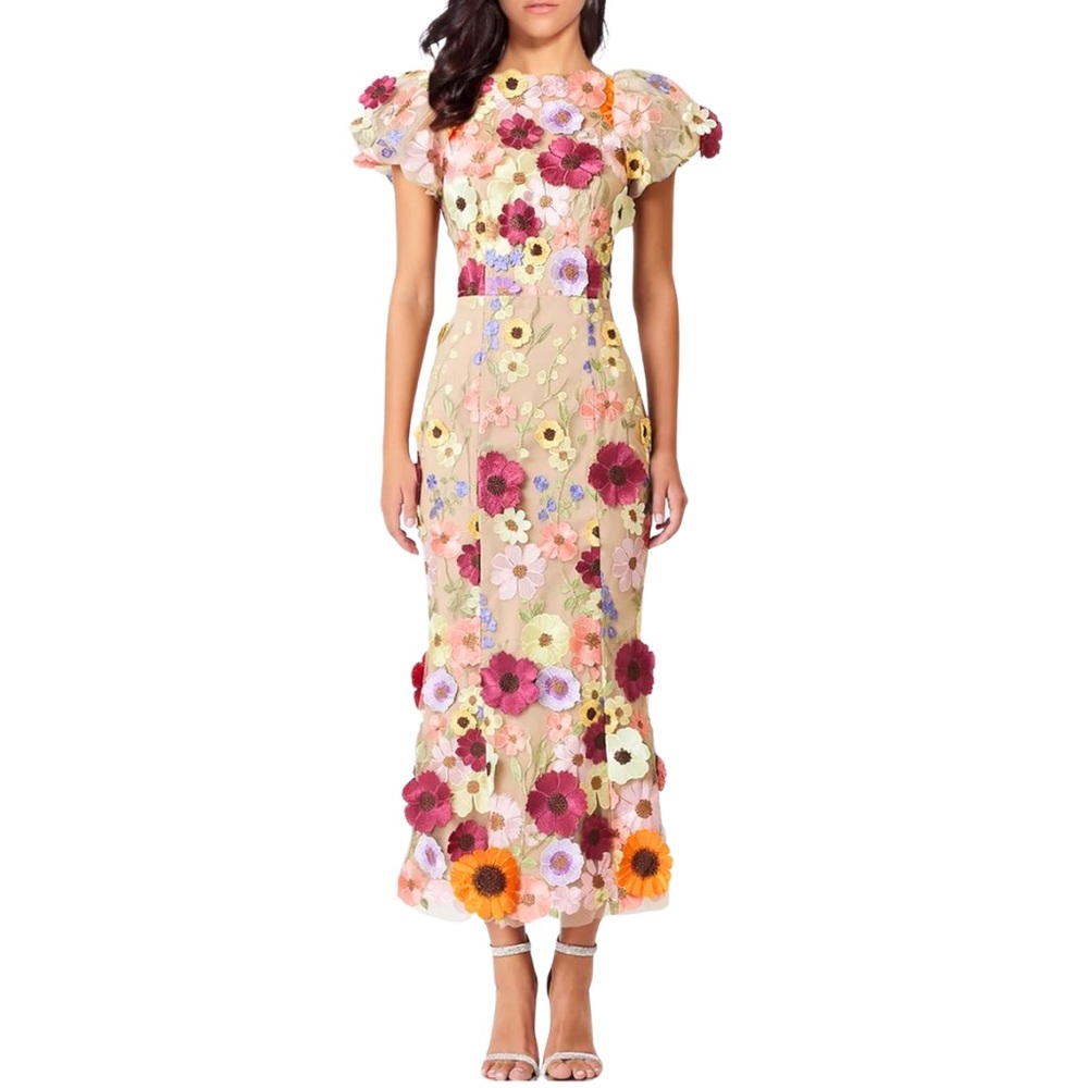 Houstil Women's Short Sleeve Floral Dress Wedding Holiday Homecoming size XXL 2X